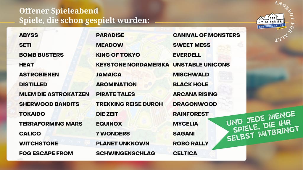 Auszug der Spiele, die bereits gespielt wurden.